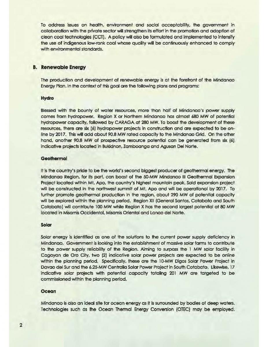 Image file of the Mindanao Energy Plan page 2
