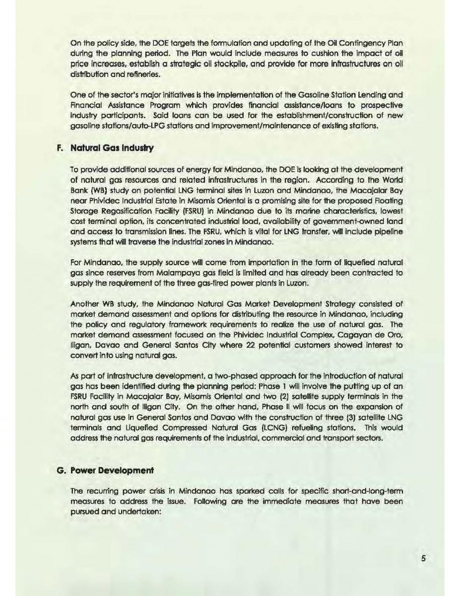 Image file of the Mindanao Energy Plan page 5